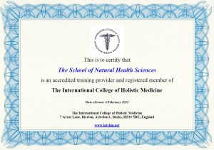 International College of Holistic Medicine Certificate